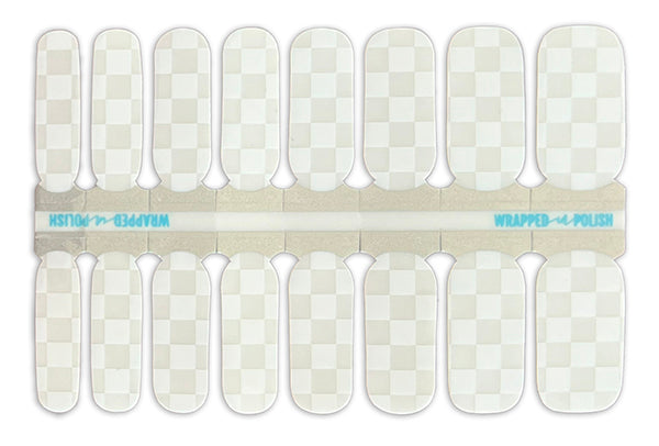 Checked Out in White Nail Polish Wraps