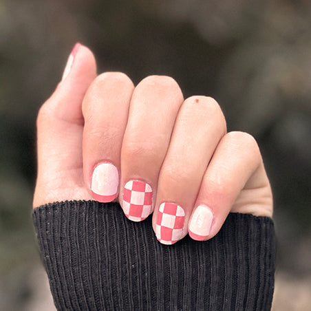 Salmon Checks Nail Polish Wraps