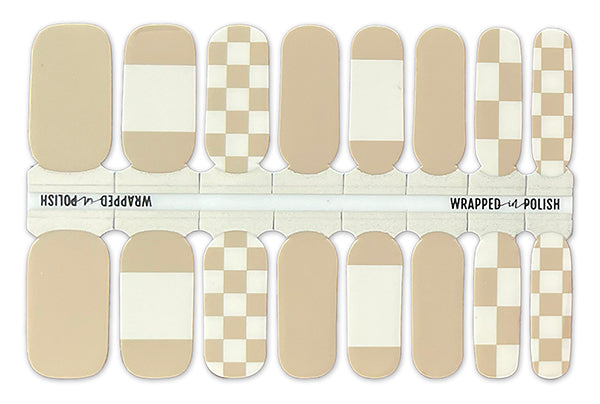 Champaign Checked Nail Polish Wraps