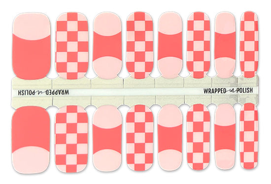Salmon Checks Nail Polish Wraps
