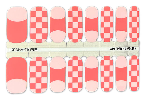 Salmon Checks Nail Polish Wraps