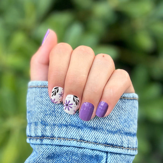 Violet Blooms Nail Polish Wraps